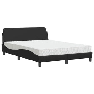 vidaXL Bed with Mattress "Dover" Black 140x200 cm Faux Leather