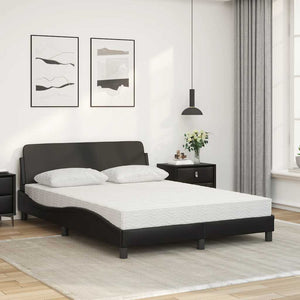 vidaXL Bed with Mattress "Dover" Black 140x200 cm Faux Leather