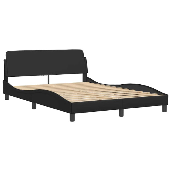 vidaXL Bed with Mattress "Dover" Black 140x200 cm Faux Leather