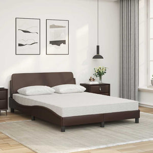 vidaXL Bed with Mattress "Dover" Brown 140x200 cm Faux Leather