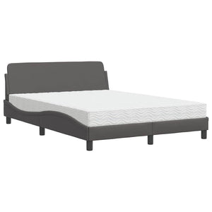 vidaXL Bed with Mattress "Dover" Grey 140x200 cm Faux Leather