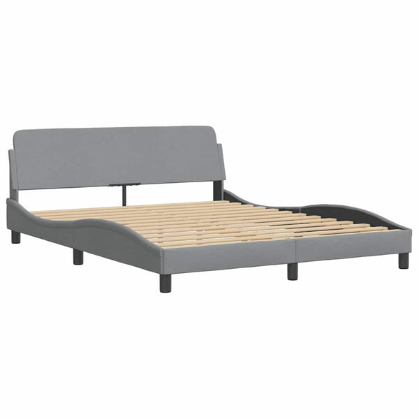 vidaXL Bed with Mattress "Dover" Light Grey 160x200 cm Fabric