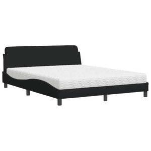 vidaXL Bed with Mattress "Dover" Black 160x200 cm Fabric