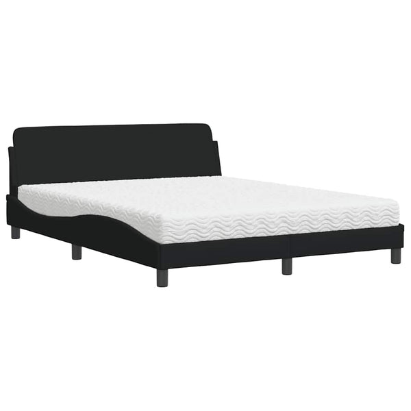 vidaXL Bed with Mattress "Dover" Black 160x200 cm Fabric
