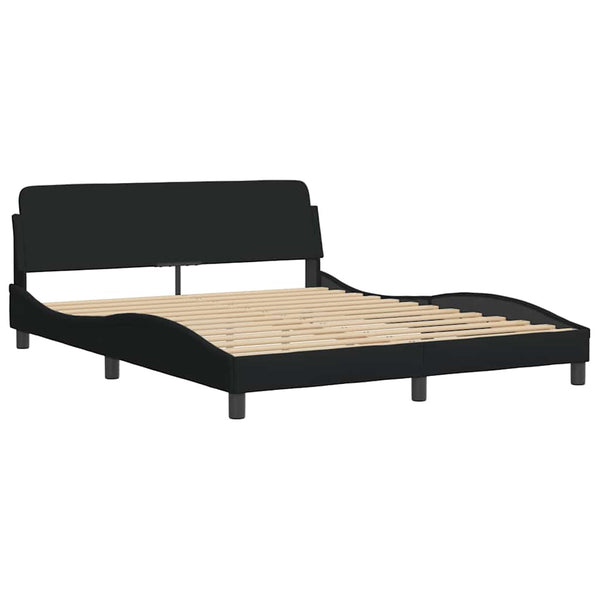 vidaXL Bed with Mattress "Dover" Black 160x200 cm Fabric