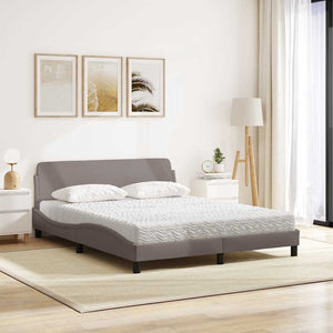 vidaXL Bed with Mattress "Dover" Taupe 160x200 cm Fabric