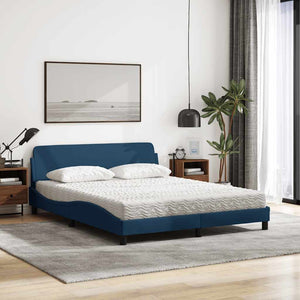 vidaXL Bed with Mattress "Dover" Blue 160x200 cm Fabric
