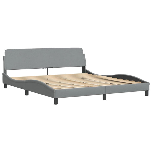 vidaXL Bed with Mattress "Dover" Light Grey 180x200 cm Fabric