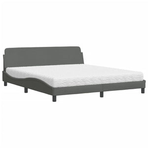 vidaXL Bed with Mattress "Dover" Dark Grey 180x200 cm Fabric