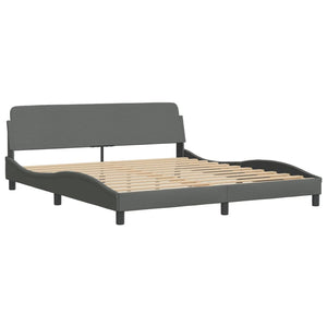 vidaXL Bed with Mattress "Dover" Dark Grey 180x200 cm Fabric