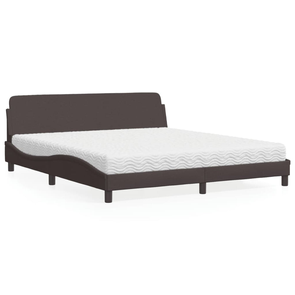 vidaXL "Dover" Bed with Mattress Dark Brown 180x200 cm Fabric