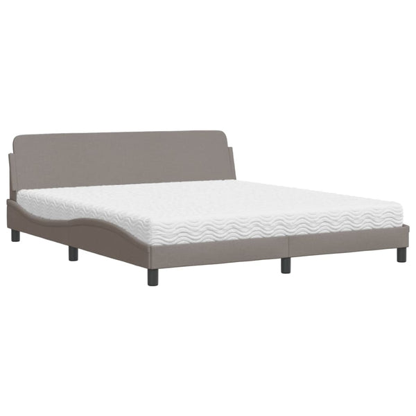 vidaXL Bed with Mattress "Dover" Taupe 180x200 cm Fabric