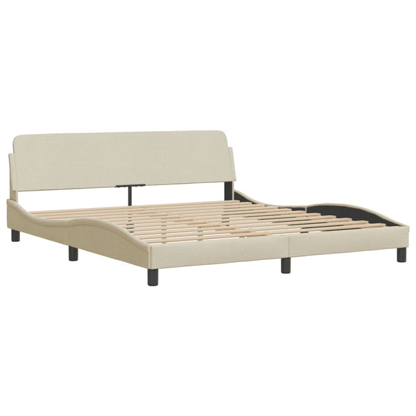 vidaXL Bed with Mattress "Dover" Cream 180x200 cm Fabric