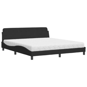vidaXL Bed with Mattress "Dover" Black 180x200 cm Velvet