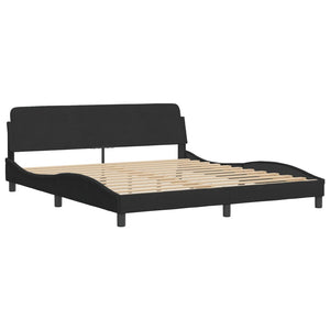 vidaXL Bed with Mattress "Dover" Black 180x200 cm Velvet