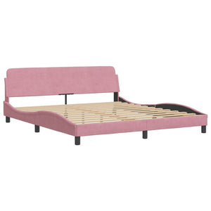 vidaXL Bed with Mattress "Dover" Pink 180x200 cm Velvet
