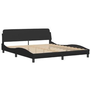 vidaXL Bed with Mattress "Dover" Black 180x200 cm Faux Leather