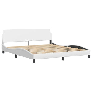 vidaXL Bed with Mattress "Dover" White 180x200 cm Faux Leather