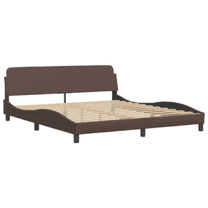 vidaXL Bed with Mattress "Dover" Brown 180x200 cm Faux Leather