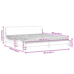 vidaXL Bed with Mattress "Dover" Light Grey 200x200 cm Fabric