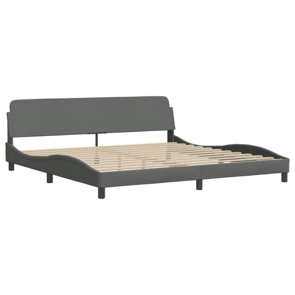 vidaXL Bed with Mattress "Dover" Dark Grey 200x200 cm Fabric