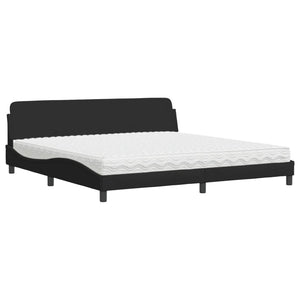 vidaXL Bed with Mattress "Dover" Black 200x200 cm Fabric