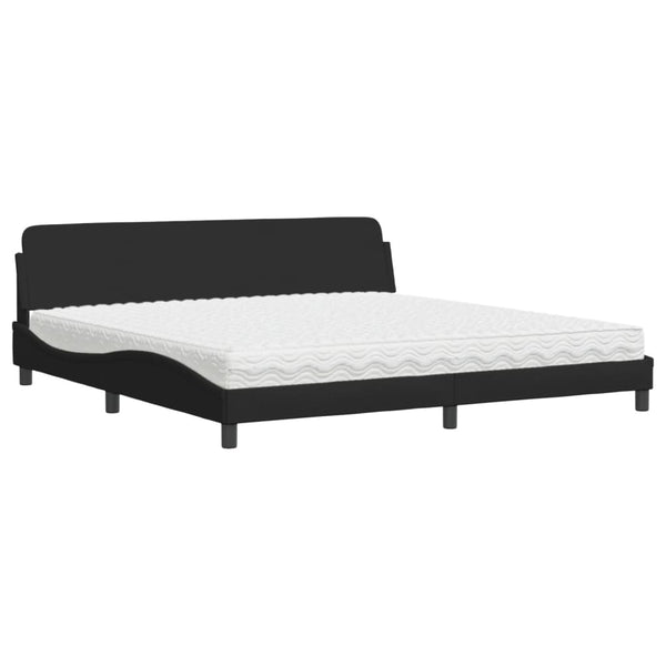 vidaXL Bed with Mattress "Dover" Black 200x200 cm Fabric
