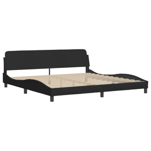vidaXL Bed with Mattress "Dover" Black 200x200 cm Fabric