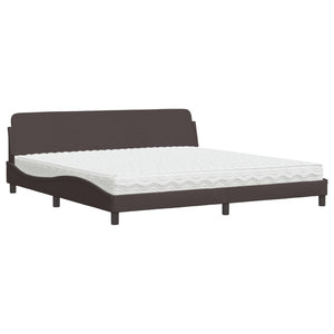 vidaXL Bed with Mattress "Dover" Dark Brown 200x200 cm Fabric