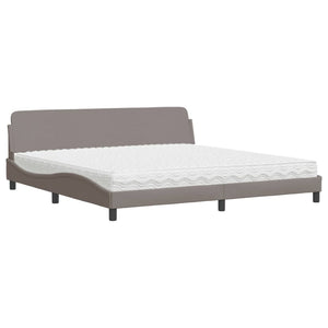 vidaXL Bed with Mattress "Dover" Taupe 200x200 cm Fabric