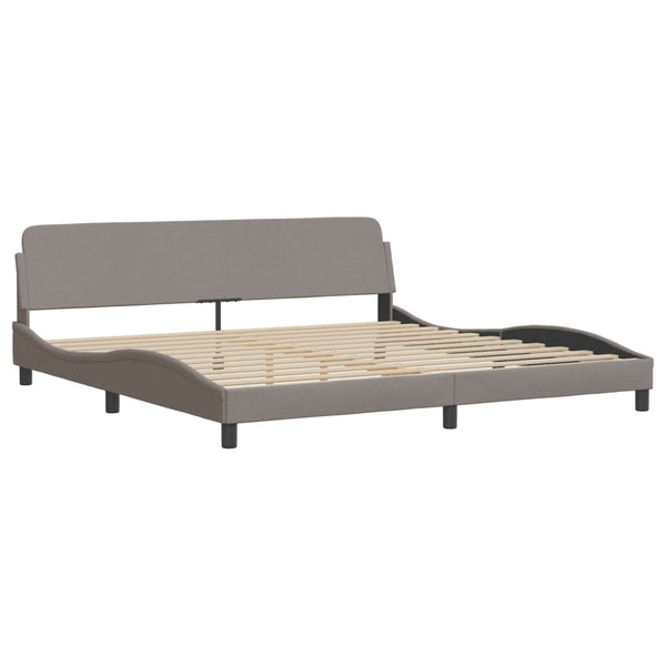 vidaXL Bed with Mattress "Dover" Taupe 200x200 cm Fabric