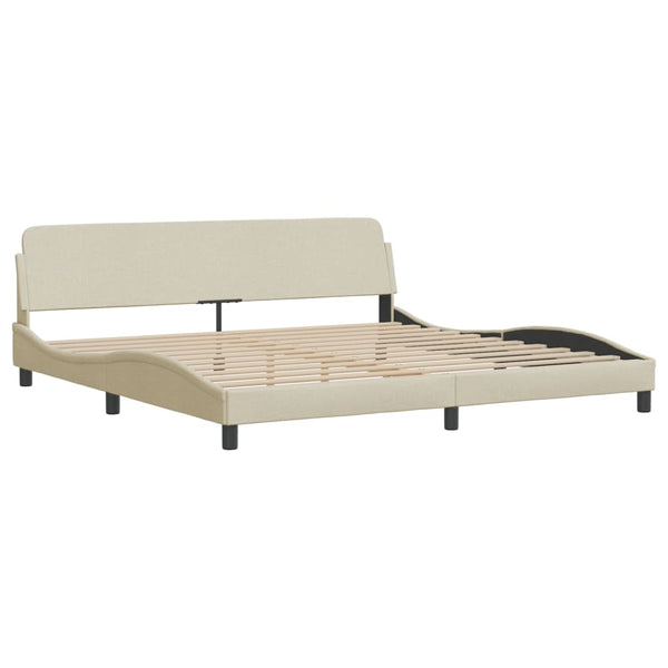 vidaXL Bed with Mattress "Dover" Cream 200x200 cm Fabric