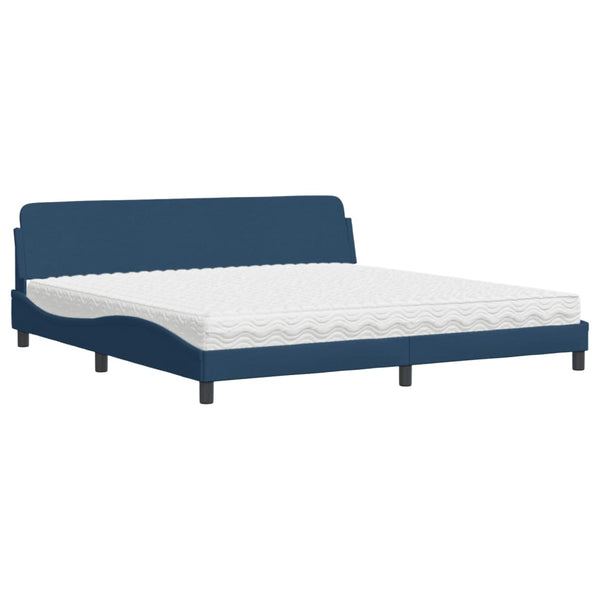 vidaXL Bed with Mattress "Dover" Blue 200x200 cm Fabric