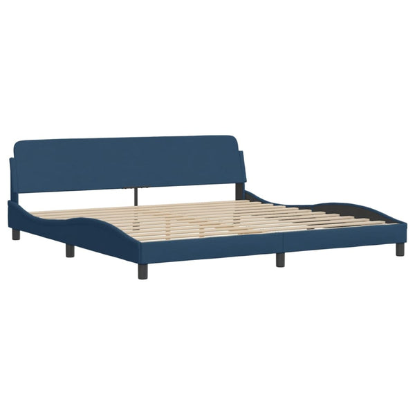 vidaXL Bed with Mattress "Dover" Blue 200x200 cm Fabric