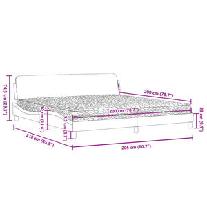 vidaXL Bed with Mattress "Dover" Blue 200x200 cm Fabric