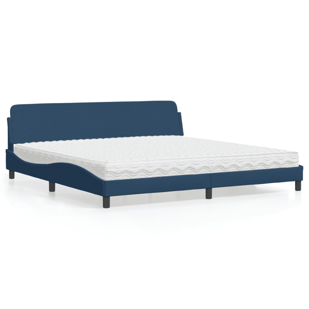 vidaXL Bed with Mattress "Dover" Blue 200x200 cm Fabric
