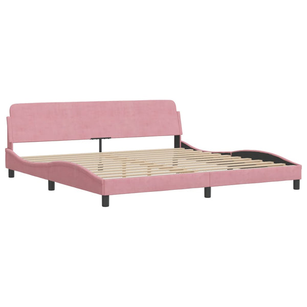 vidaXL Bed with Mattress "Dover" Pink 200x200 cm Velvet