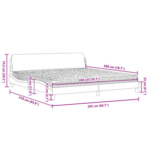 vidaXL Bed with Mattress "Dover" Black 200x200 cm Faux Leather