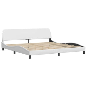 vidaXL "Dover" Bed with Mattress White 200x200 cm Faux Leather