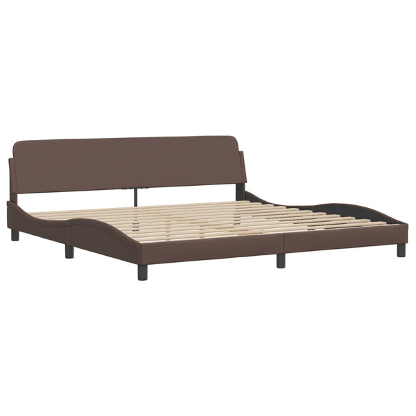 vidaXL Bed with Mattress "Dover" Brown 200x200 cm Faux Leather