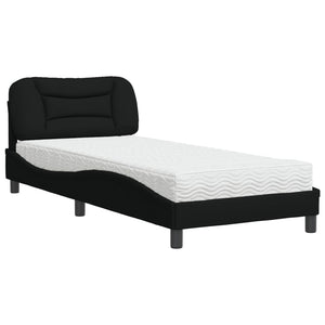 vidaXL "Hvar" Black Bed with Mattress 80x200 cm Fabric