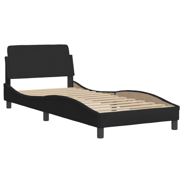 vidaXL "Hvar" Black Bed with Mattress 80x200 cm Fabric