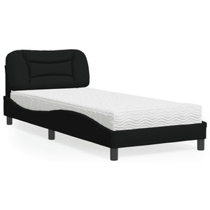 vidaXL "Hvar" Black Bed with Mattress 80x200 cm Fabric