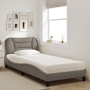 vidaXL Bed with Mattress "Hvar" Taupe 80x200 cm Fabric