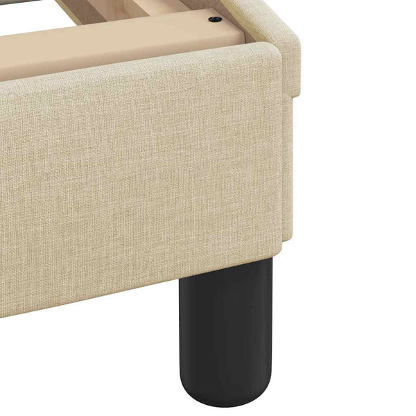 vidaXL Bed with Mattress "Hvar" Cream 80x200 cm Fabric