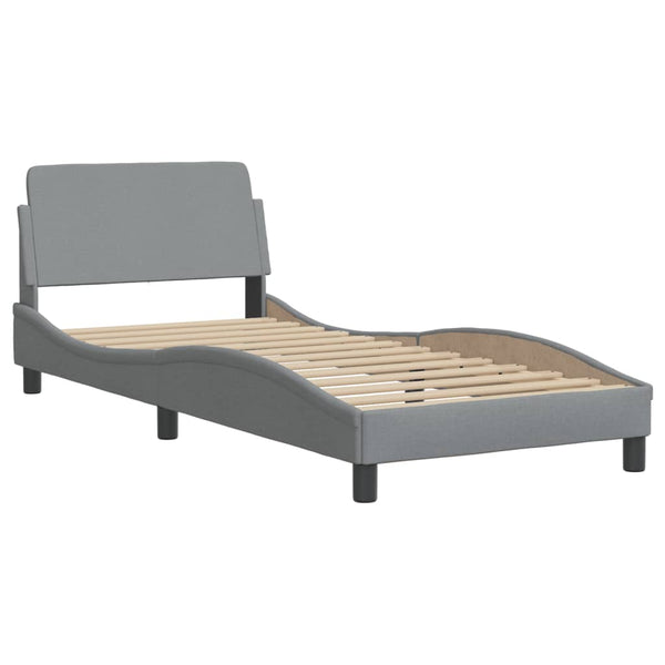 vidaXL Bed with Mattress "Hvar" Light Gray 90x190 cm Fabric