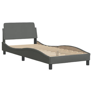 vidaXL Bed with mattress "Hvar" Dark grey 90x190 cm Fabric