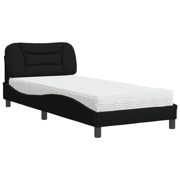 vidaXL Bed with Mattress "Hvar" Black 90x190 cm Fabric