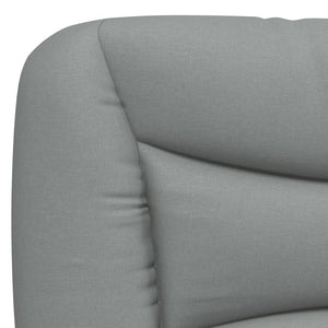 vidaXL Bed with Mattress "Hvar" Light Gray 90x200 cm Fabric