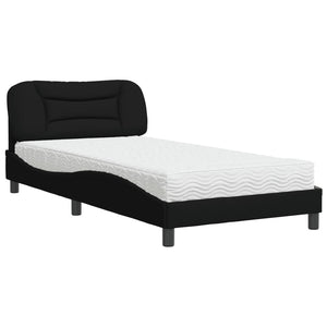 vidaXL Bed with Mattress "Hvar" Black 100x200 cm Fabric